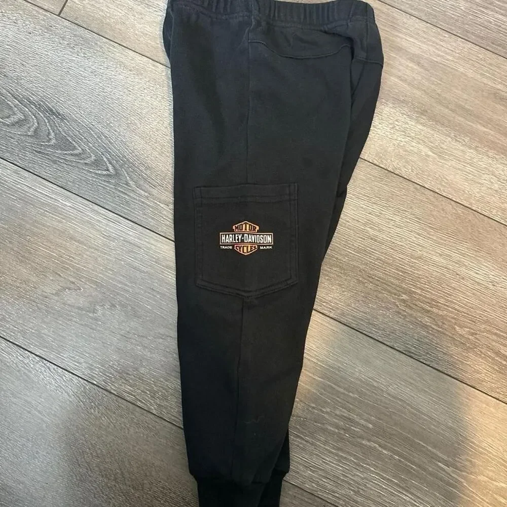 Kids Harley Davidson black cotton & polyester sweatpants size 2T